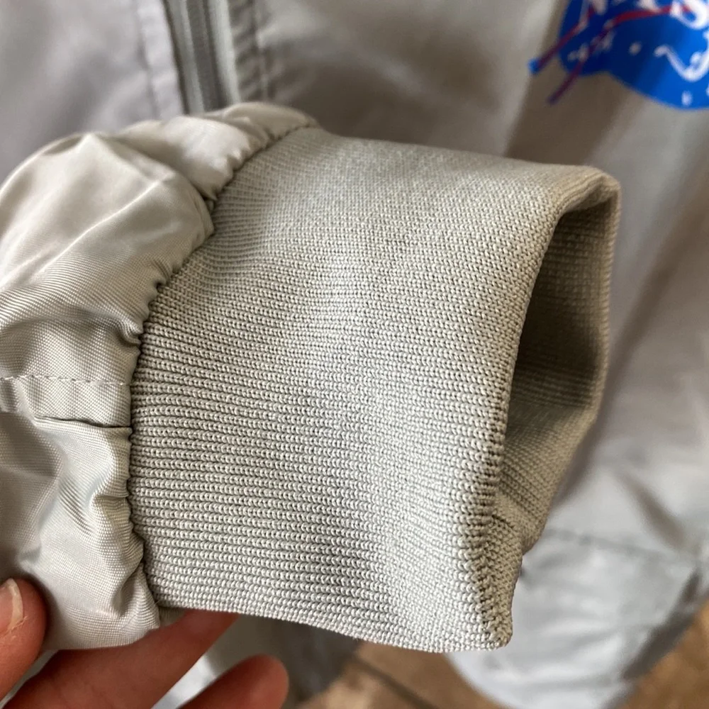 NWOT Men's NASA Light Gray Interstellar Bomber Jacket - Picture 5 of 5